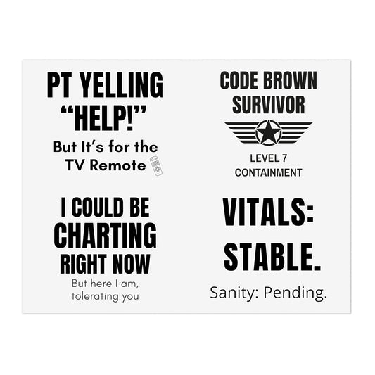 The Survival Pack — 4 Nurse Sticker Sheet