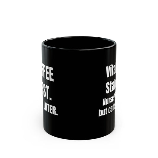 Funny shift nurse gift — ceramic nurse coffee mug reading "Built for the coffee that has to outpace"