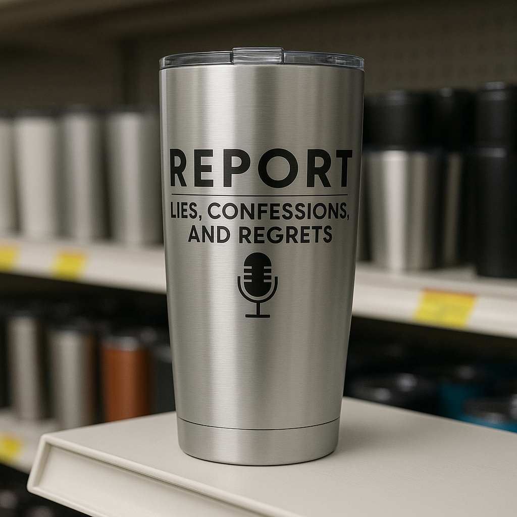 Report: Lies, Confessions, Regrets. — 20oz Tumbler