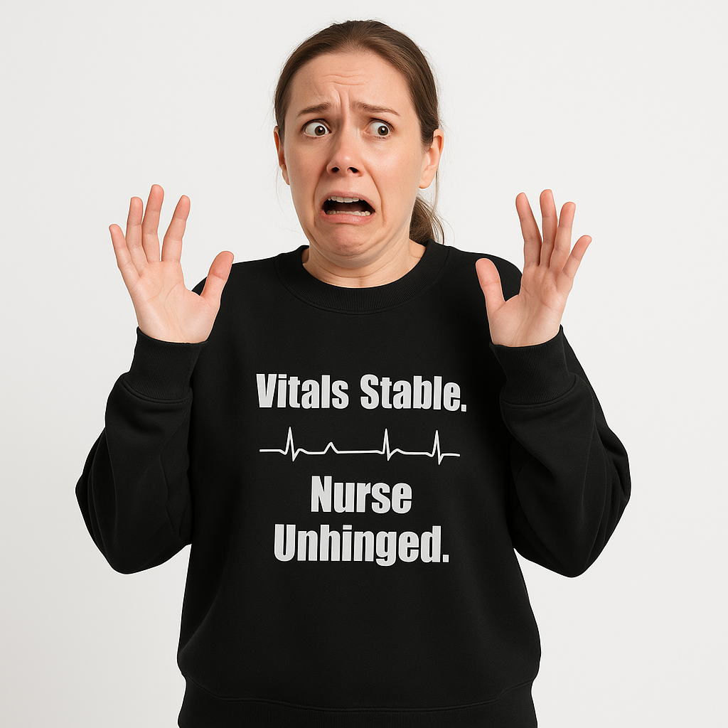 Vitals Stable. Nurse Unhinged. — Sweatshirt
