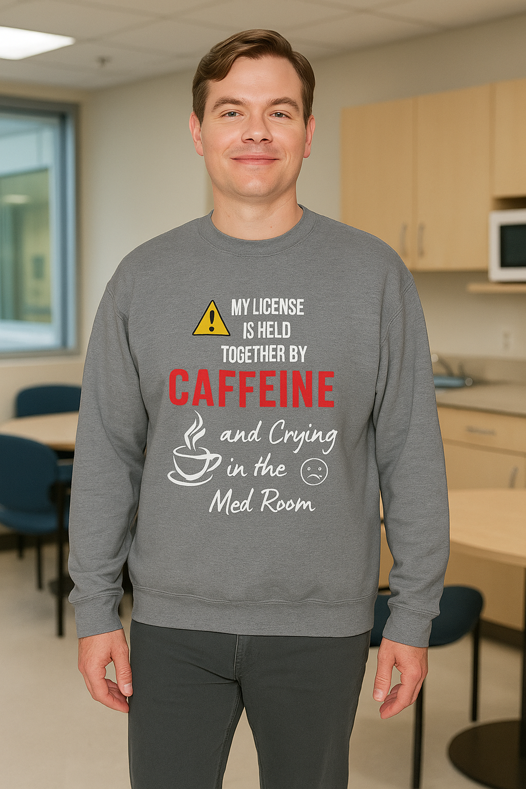 Held Together by Caffeine and Crying — Sweatshirt