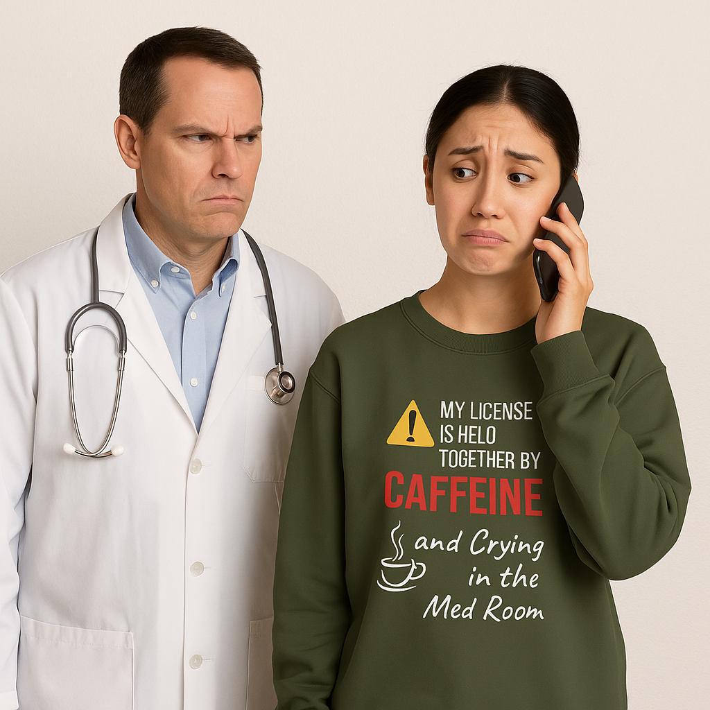 Held Together by Caffeine and Crying — Sweatshirt
