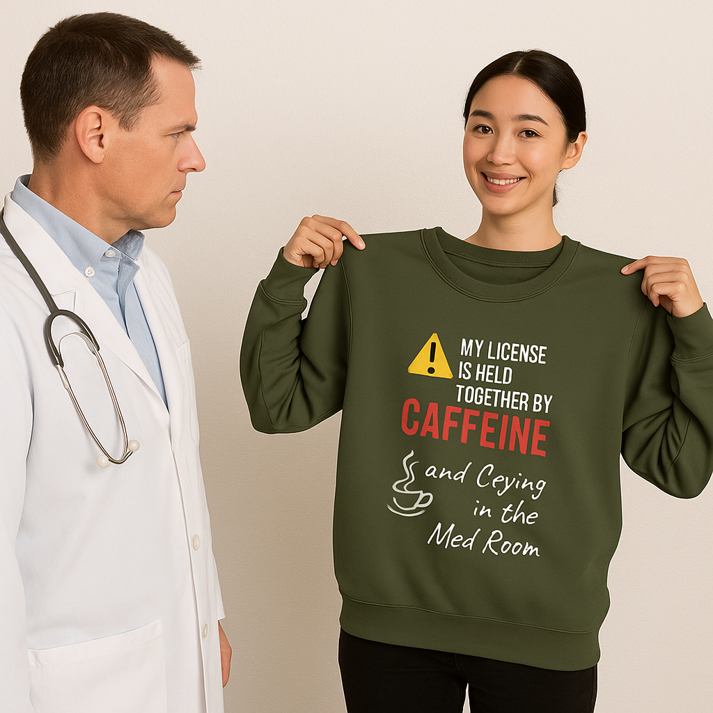 Held Together by Caffeine and Crying — Sweatshirt