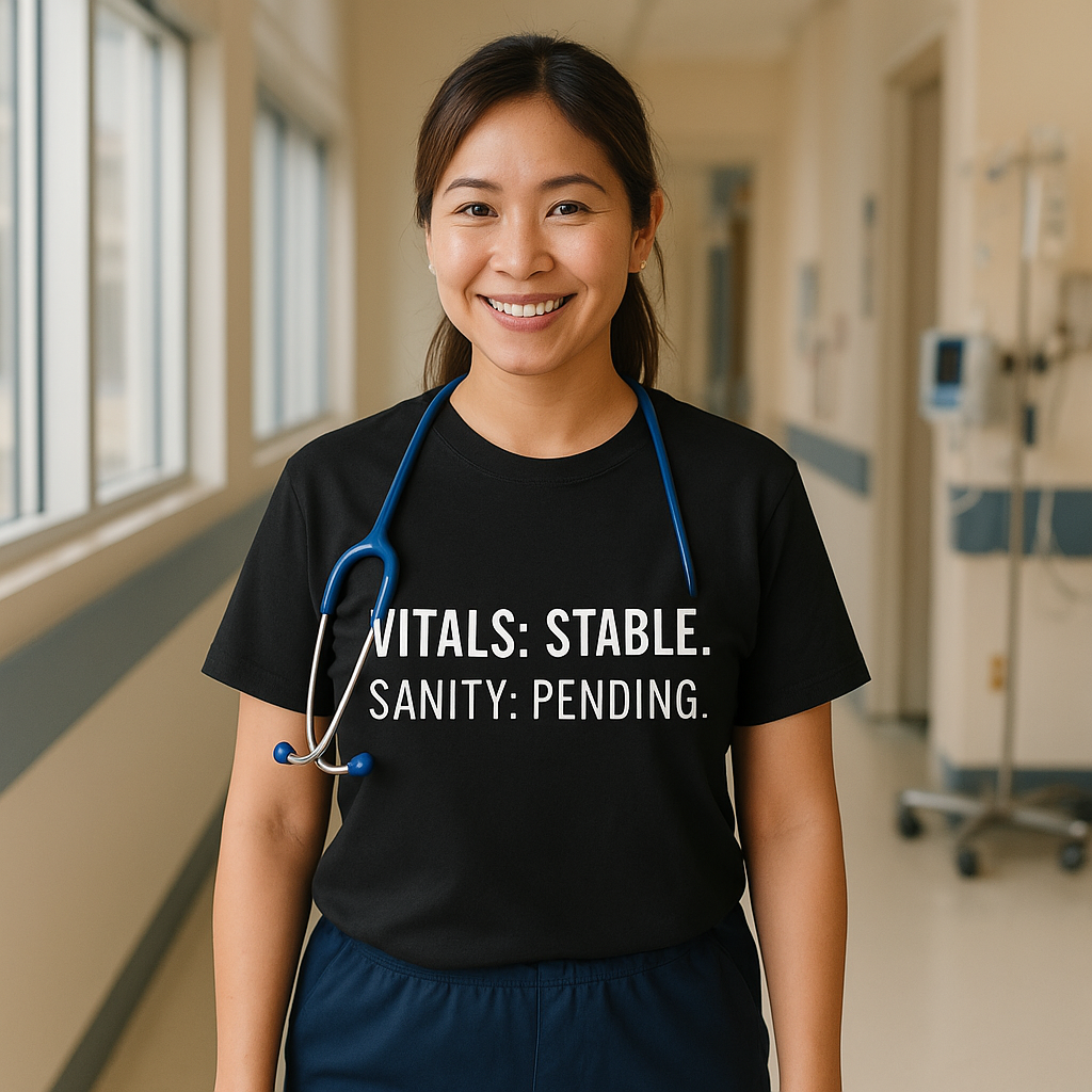 Vitals Stable. Sanity Pending. — Burnout Tee