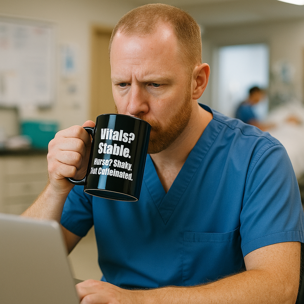 Coffee First. Vitals Later. — Black Mug
