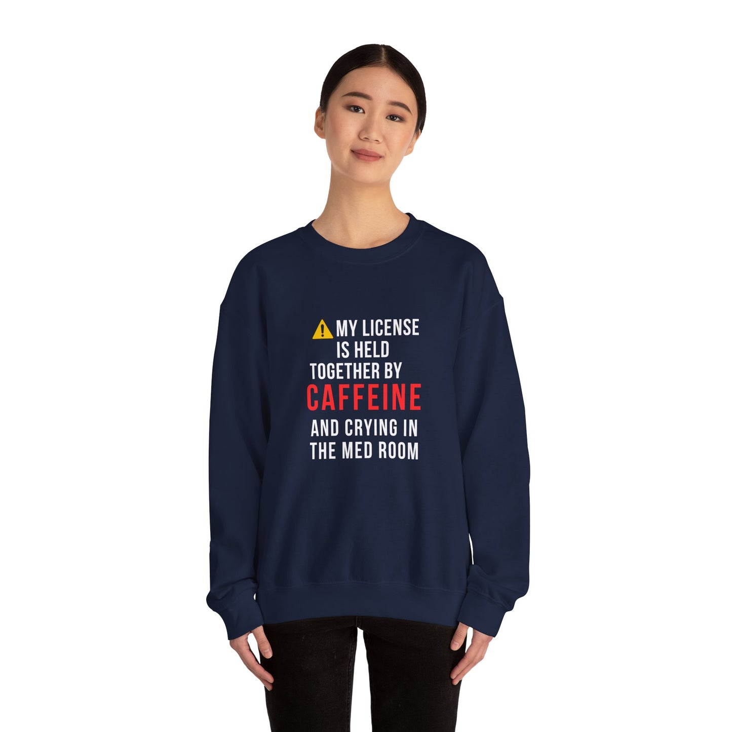 Held Together by Caffeine and Crying — Sweatshirt
