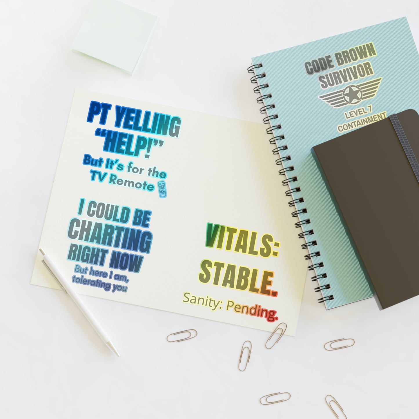 The Survival Pack — 4 Nurse Sticker Sheet