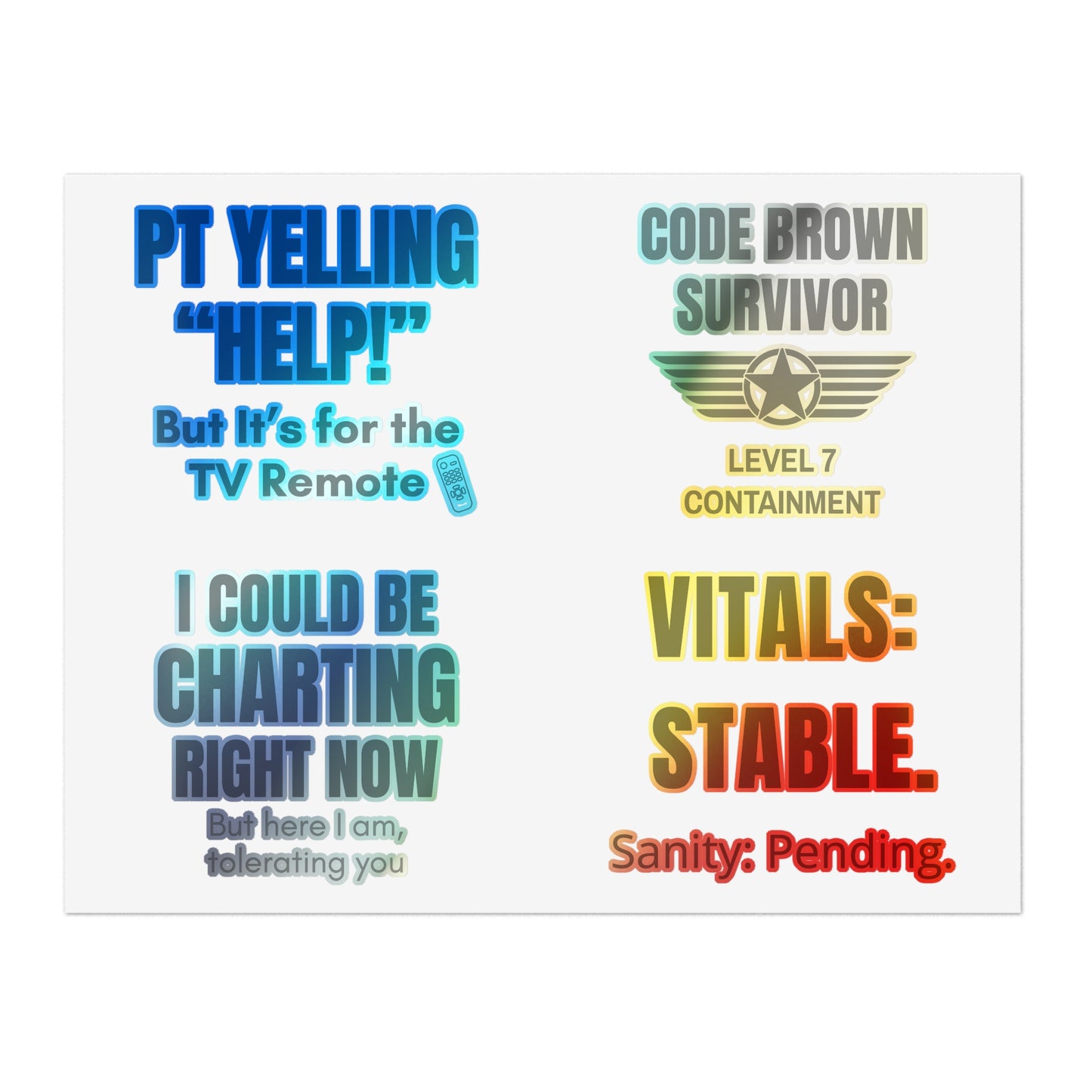 The Survival Pack — 4 Nurse Sticker Sheet