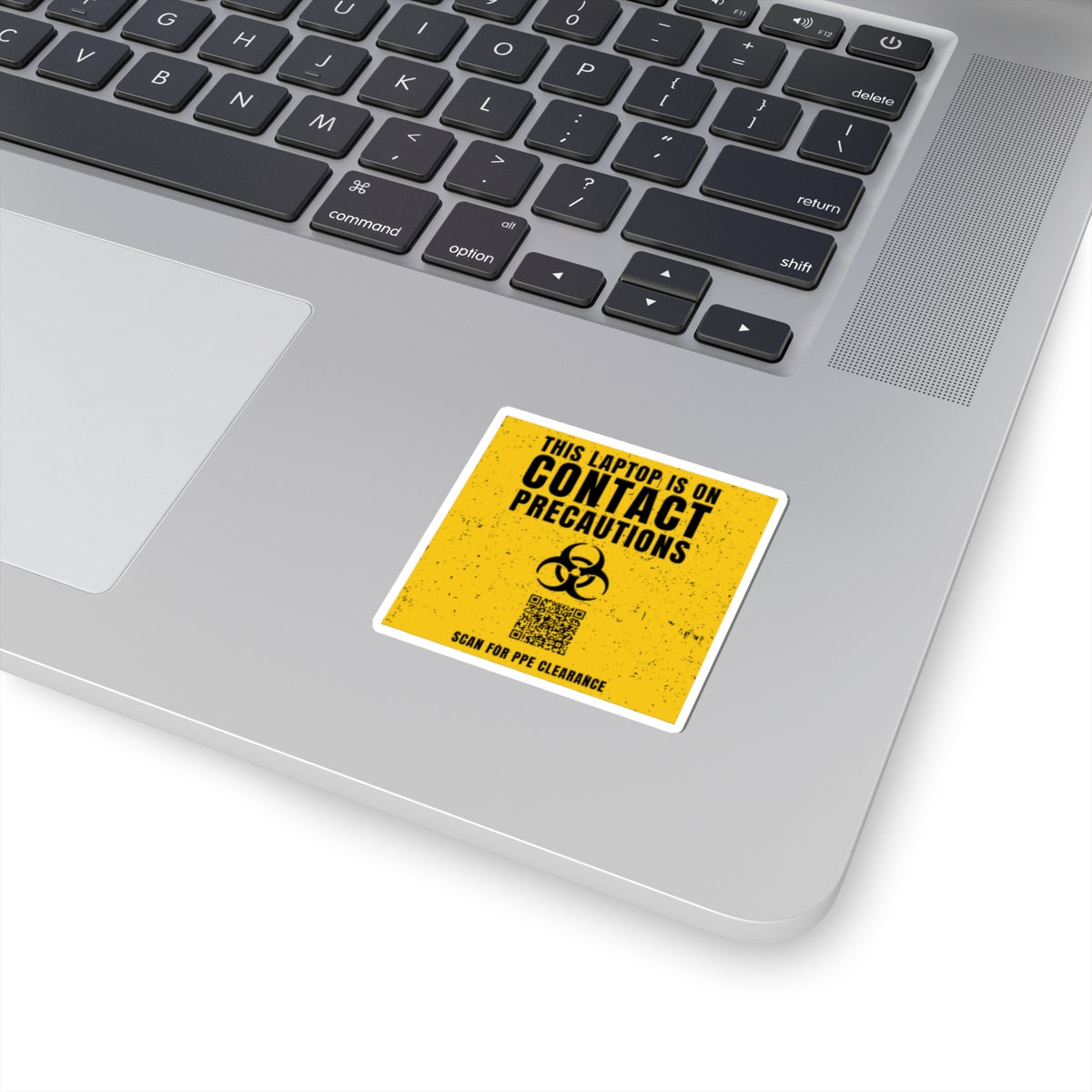 Funny ICU nurse gift — 3-inch vinyl nurse sticker reading "Your laptop has been exposed to unspeaka"