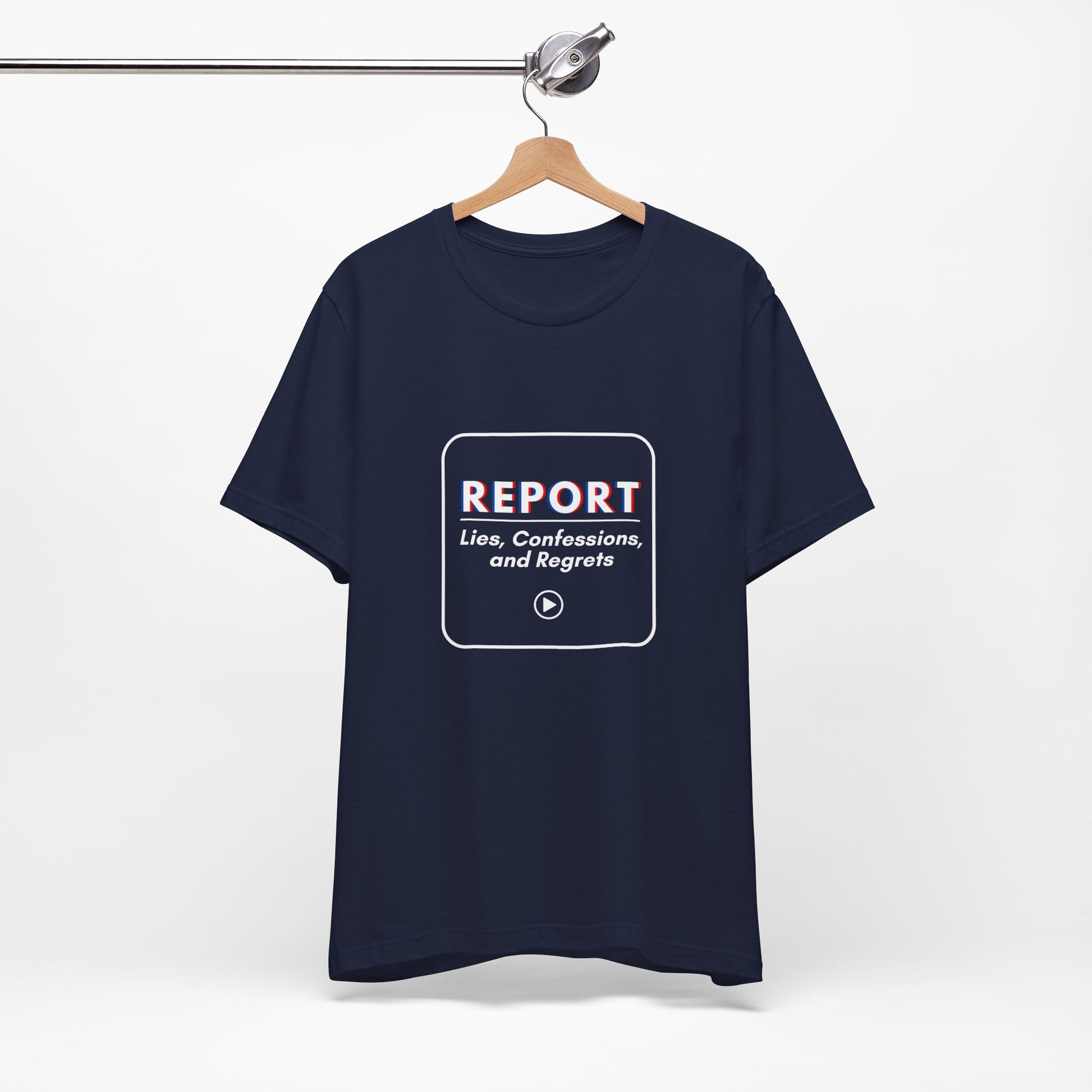 Funny ER nurse gift — cotton nurse t-shirt reading "I press REPORT. It's a 17-minute TED Tal"